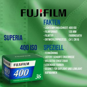 FotoExpress_Fujifilm_Superia_400ISO ist ein neutraler eher kühler Farbfilm für helle bis schlechte Lichtverhältnisse oder Blitzaufnahmen. Allrounder oder Schnappschuss Film